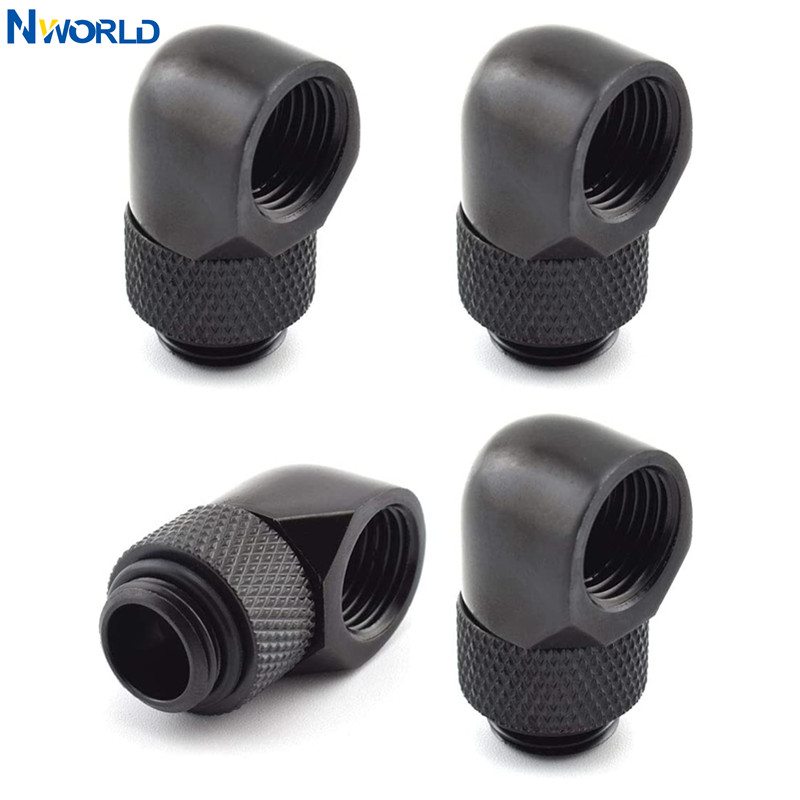 Pc Gaming Liquid Cooling - 4pcs G1/4 Thread 90 Degree Fitting
