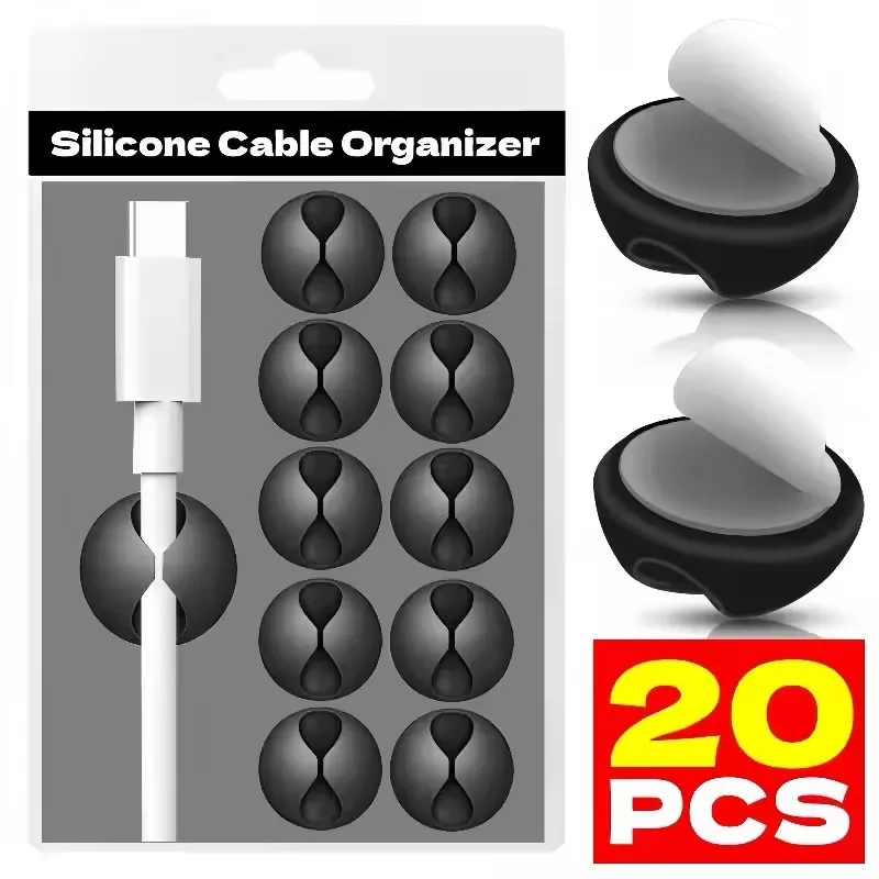 Cable Management Sleeve - Cable Clips Phone Cord Holder USB