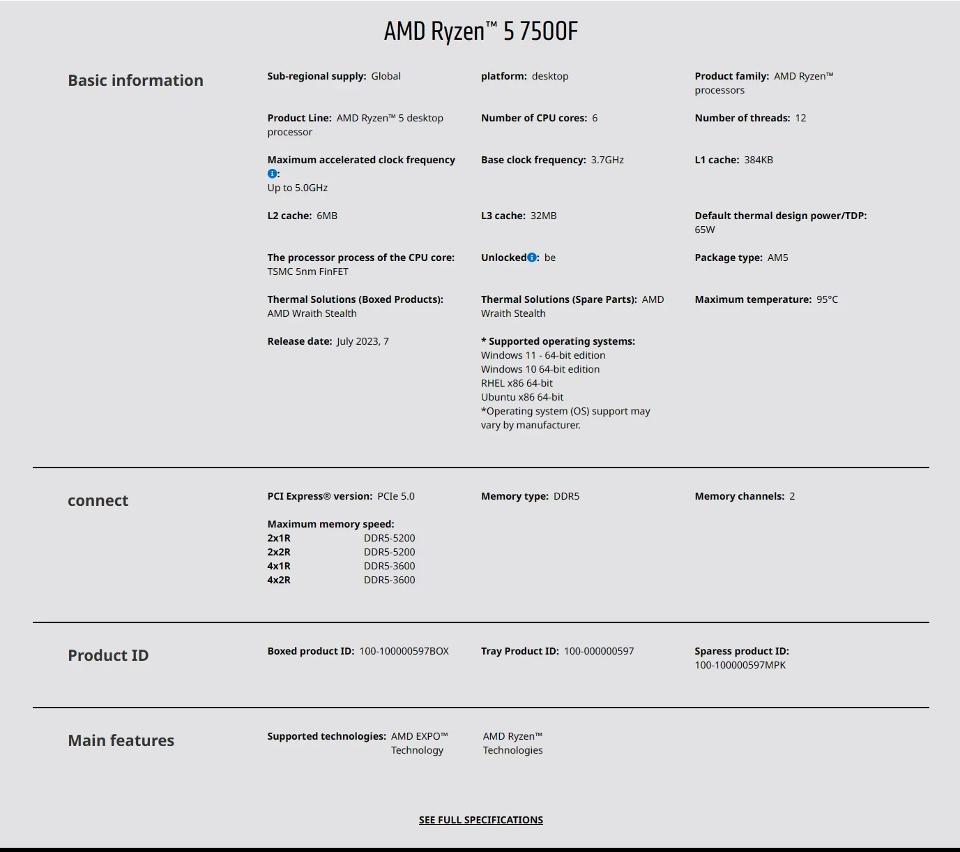 AMD Ryzen 5 7500F AM5 5nm Gami - Pc Gaming Amd Ryzen 5 ulasan dan harga