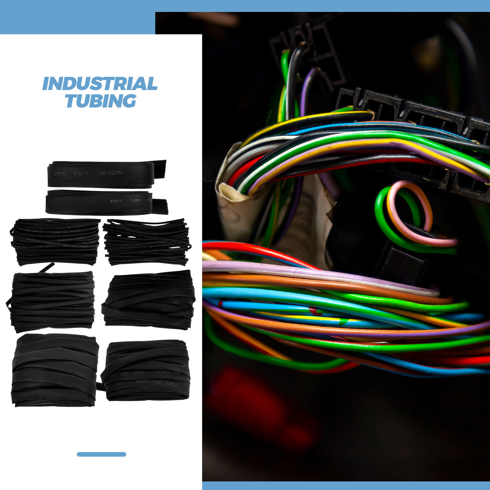 8Pcs Heavy Duty Heat Shrink Tu - Cable Management Sleeve ulasan dan harga