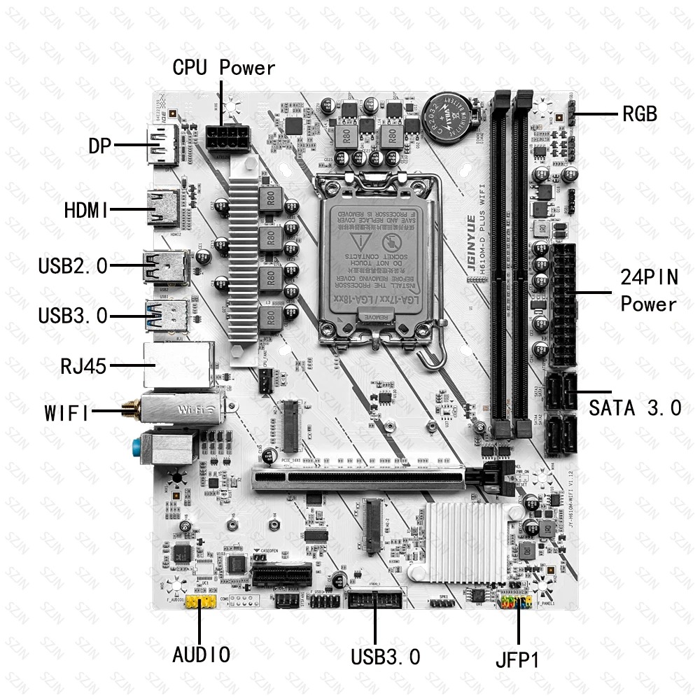 JGINYUE H610M Mainboard LGA170 - Pc Gaming I7 14Th Gen ulasan dan harga