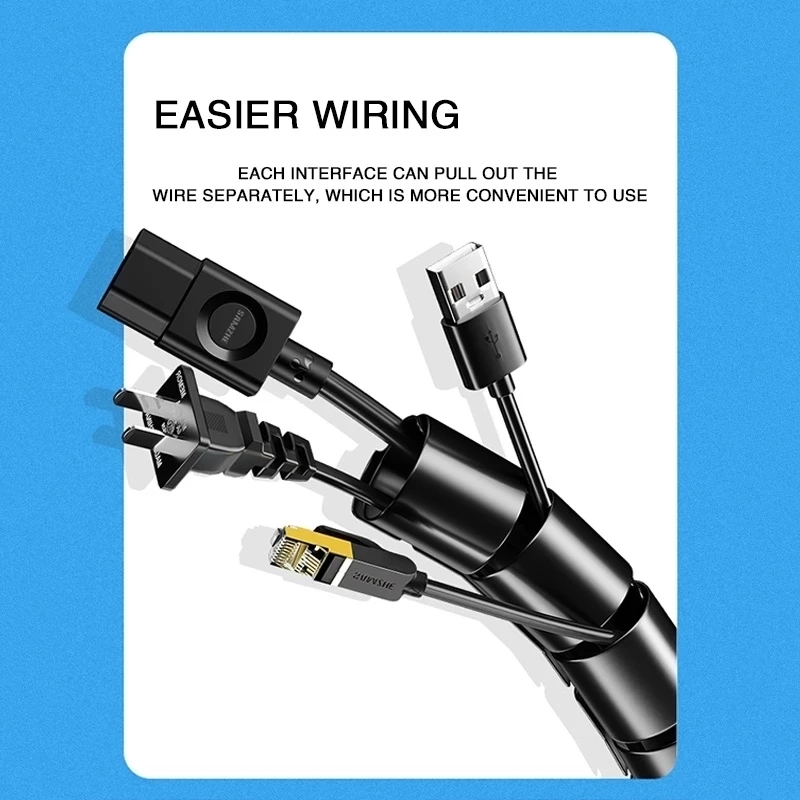 2M/1M Flexible Spiral Cable Wi - Cable Management Sleeve ulasan dan harga
