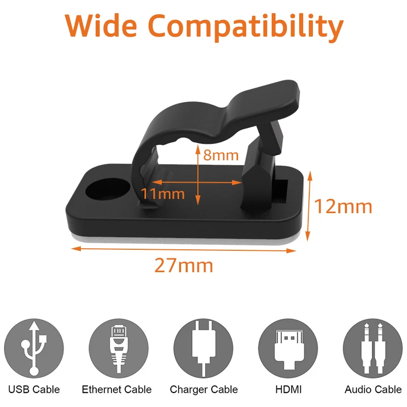 10/50PCS Cable Organizer Clips - Cable Management Sleeve ulasan dan harga