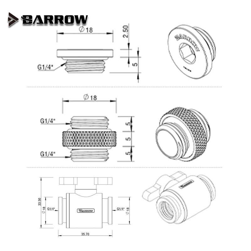 Barrow Water Stop Kit, Switch+ - Pc Gaming Liquid Cooling ulasan dan harga