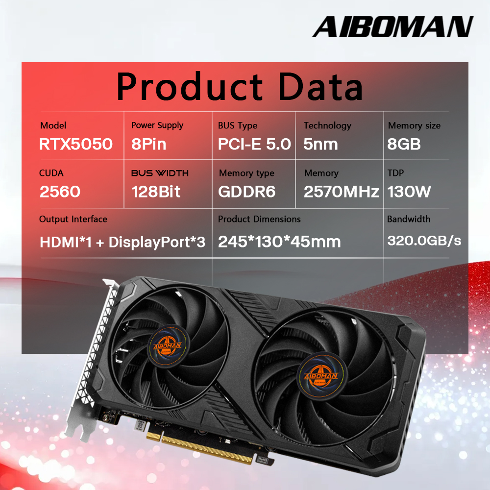 AIBOMAN RTX5050 8GB Graphics C - Pc Gaming Vr ulasan dan harga