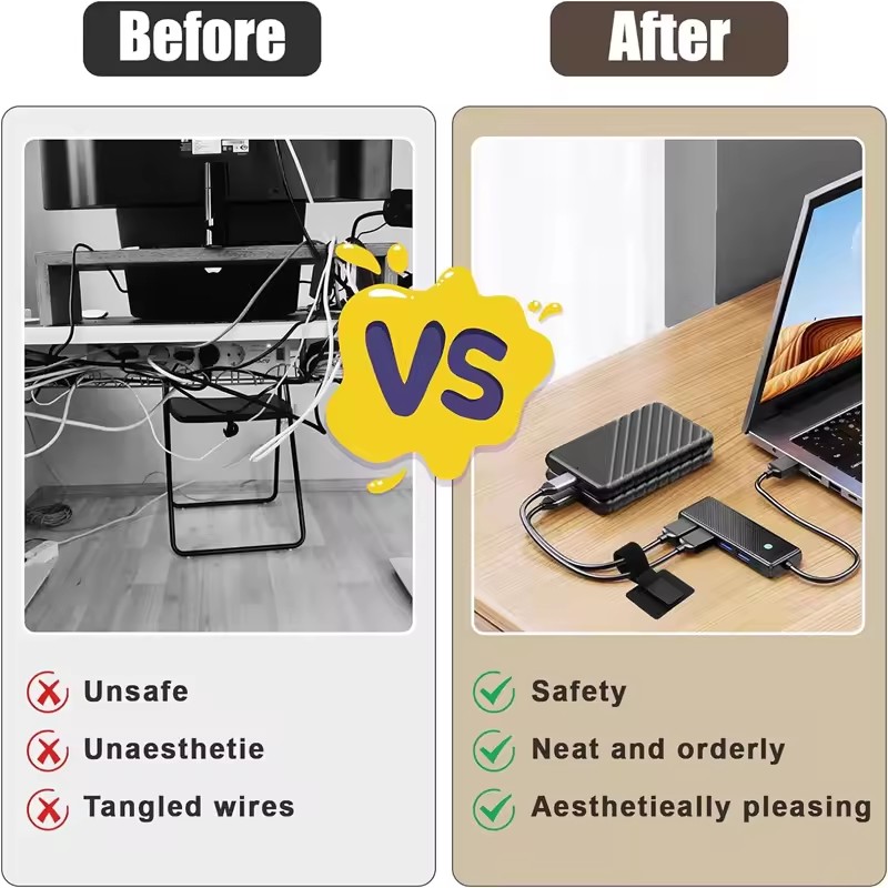 Adhesive Under Desk Cable Ties - Cable Management Sleeve ulasan dan harga