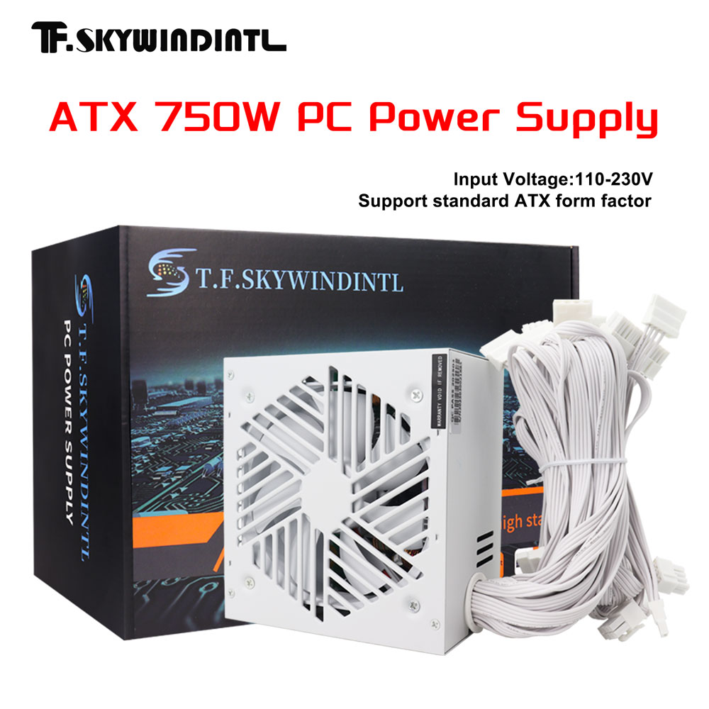 White 750W PSU PC Power Supply - Pc Gaming Watt ulasan dan harga